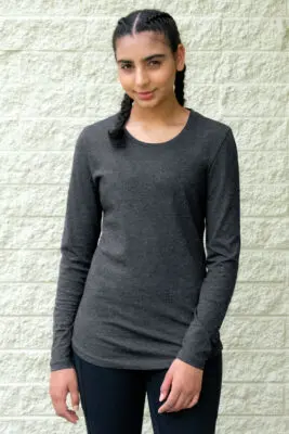 ATC Eurospun Ladies’ Long Sleeve Tee ATC8015L in Black