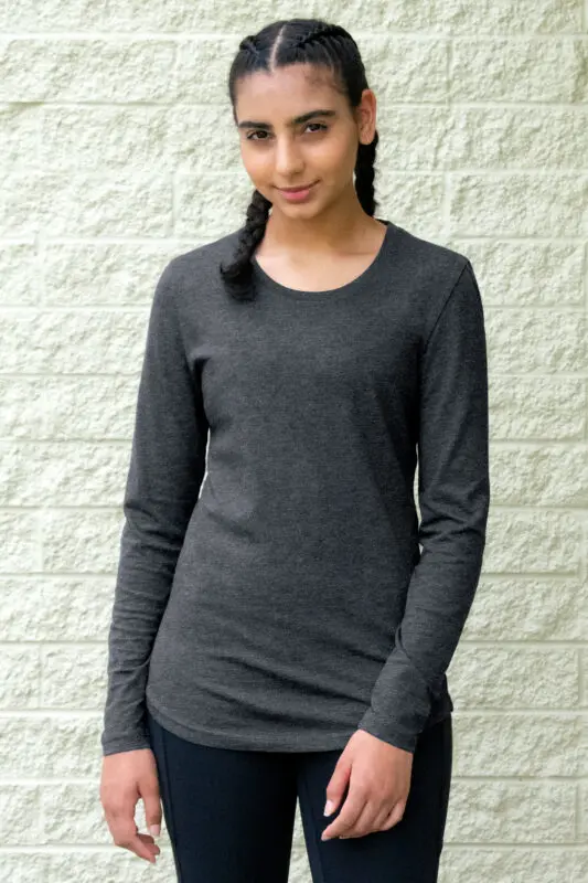 ATC Eurospun Ladies’ Long Sleeve Tee ATC8015L in Black