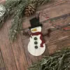 handcrafted wooden snowman ornament