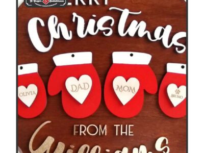 chr0104 personalized christmas family sign round