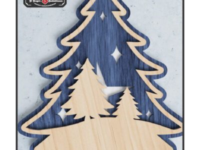 chr0134 christmas tree with stars ornament