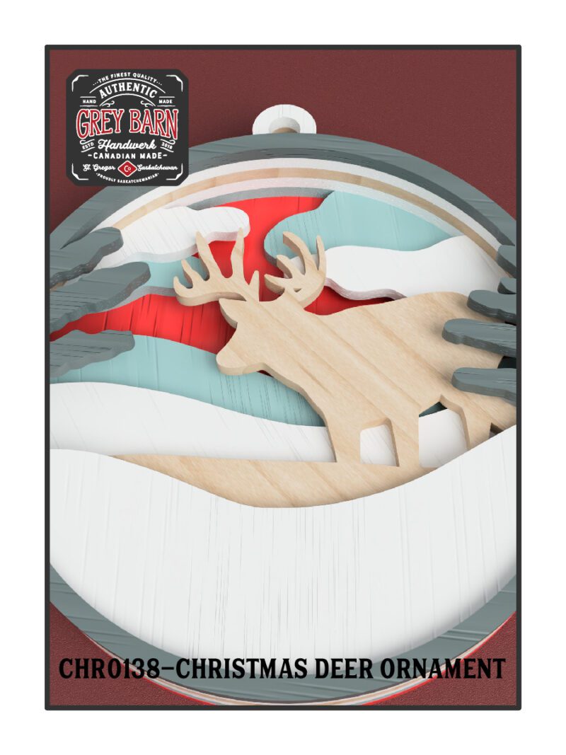 CHR0138 CHRISTMAS DEER ORNAMENT