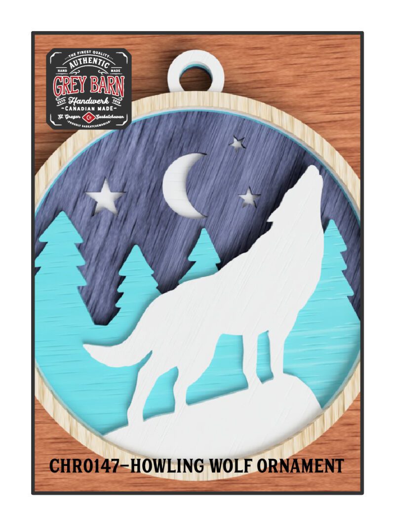 chr0147 howling wolf ornament 01