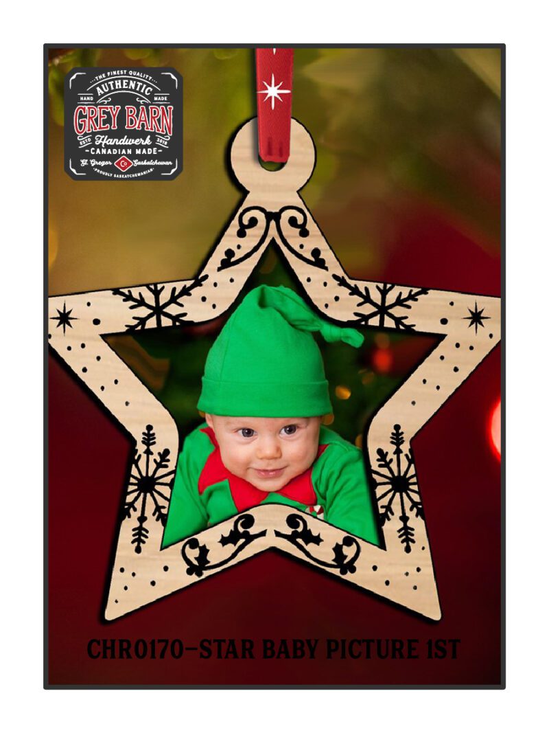 chr0170 star baby picture 1st christmas ornament