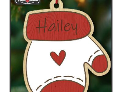 chr0179 mitten christmas ornament