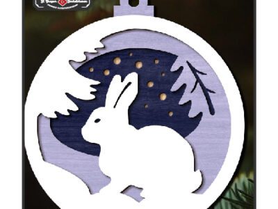 chr0187 hare christmas ornament