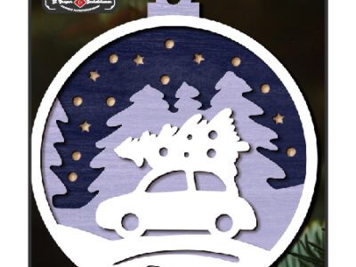 chr0188 car with tree christmas ornament