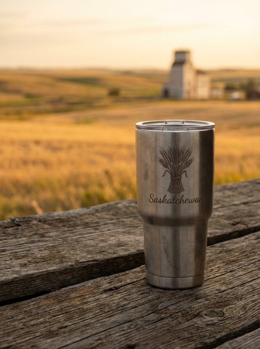 Saskatchewan handmade engraved stainless steel tumblers drinkware vacuum-sealed dishwasher-safe