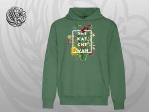 Custom Saskatchewan Highway Sign Bunnyhug in forest green