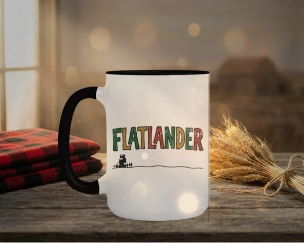 Flatlander 15oz Mug with Saskatchewan prairie design in vibrant colours