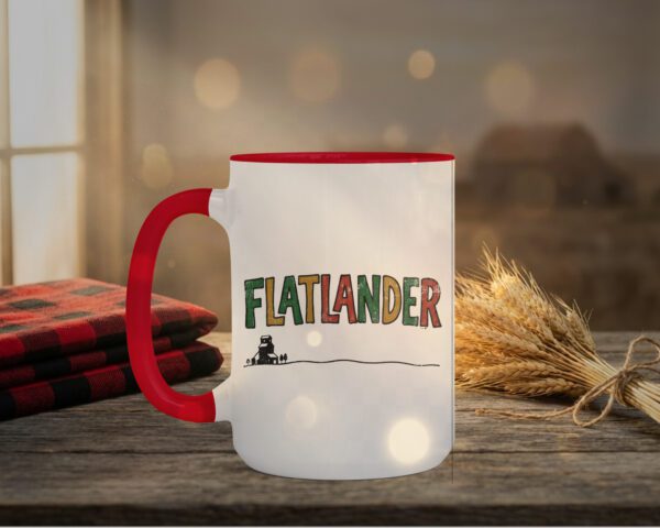 Flatlander 15oz Mug with Saskatchewan prairie design in vibrant colours