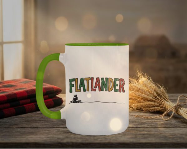 Flatlander 15oz Mug with Saskatchewan prairie design in vibrant colours