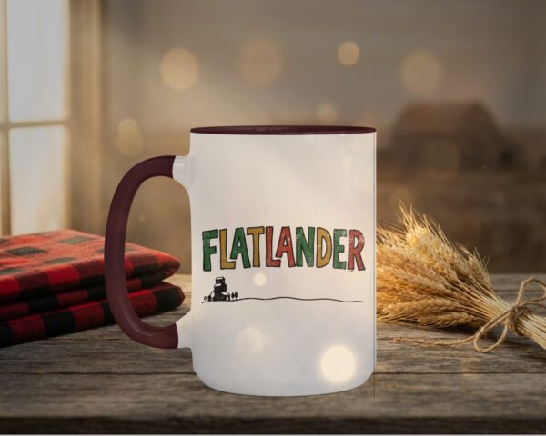 Flatlander 15oz Mug with Saskatchewan prairie design in vibrant colours