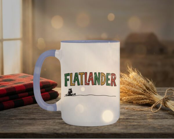 Flatlander 15oz Mug with Saskatchewan prairie design in vibrant colours