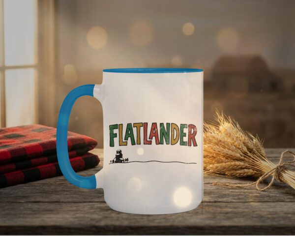 Flatlander 15oz Mug with Saskatchewan prairie design in vibrant colours