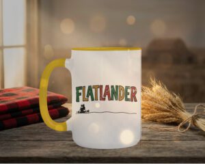 Flatlander 15oz Mug with Saskatchewan prairie design in vibrant colours