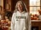 Flatlander Bunnyhug, Saskatchewan prairie design on cotton-poly hoodie