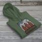 Three Elevators Bunnyhug displayed on premium cotton-poly hoodie showcasing grain elevator design
