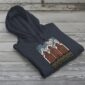 Three Elevators Bunnyhug displayed on premium cotton-poly hoodie showcasing grain elevator design