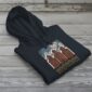 Three Elevators Bunnyhug displayed on premium cotton-poly hoodie showcasing grain elevator design