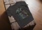 Land of Living Skies T-Shirt design showcasing Saskatchewan's famous nickname on premium organic cotton