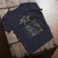 Land of Living Skies T-Shirt design showcasing Saskatchewan's famous nickname on premium organic cotton