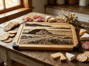 Barn And Prairie Cutting Board - Saskatchewan Prairie Kitchen Decor