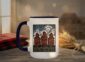 Three Elevators 15oz Mug with white exterior and coloured interior showing grain elevator design