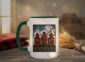 Three Elevators 15oz Mug with white exterior and coloured interior showing grain elevator design