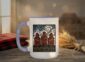 Three Elevators 15oz Mug with white exterior and coloured interior showing grain elevator design
