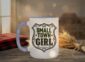 Small Town Girl Mug in light purple interior showing Saskatchewan design on white ceramic coffee mug