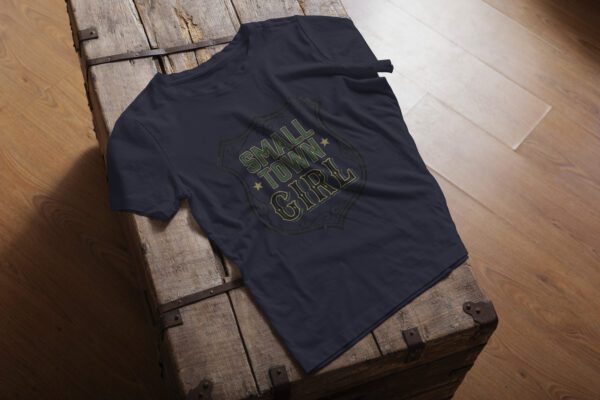 Small Town Girl T-Shirt in arctic blue showing prairie-inspired design