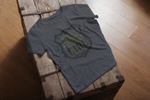 Small Town Girl T-Shirt in arctic blue showing prairie-inspired design
