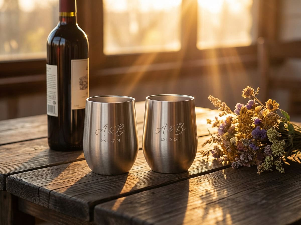 Wedding Drinkware — Custom Tumblers Grey Barn Handwerk Matching engraved wedding tumblers — personalized drinkware Saskatchewan wedding gift