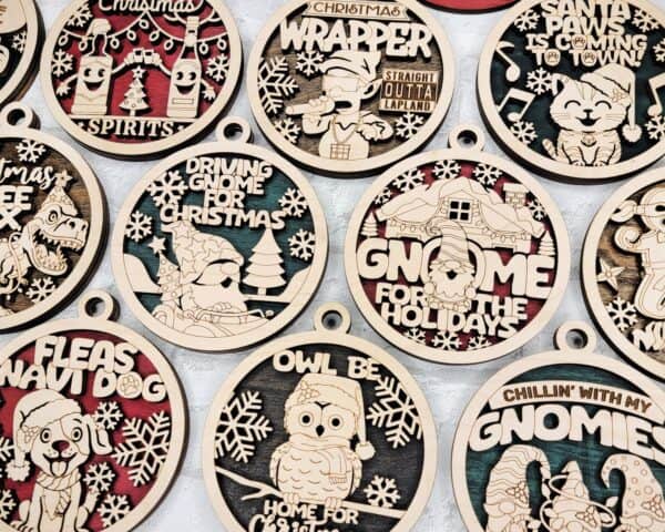 Fun Christmas Pun Ornament group 1