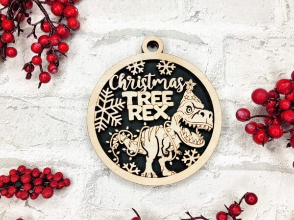 Christmas Tree Rex fun christmas pun ornament