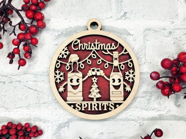 Christmas Spirits fun christmas pun ornament