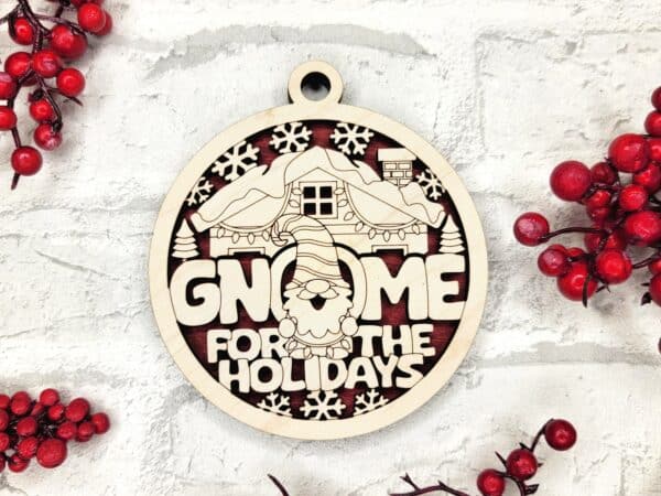Gnome for the Holidays fun christmas pun ornament