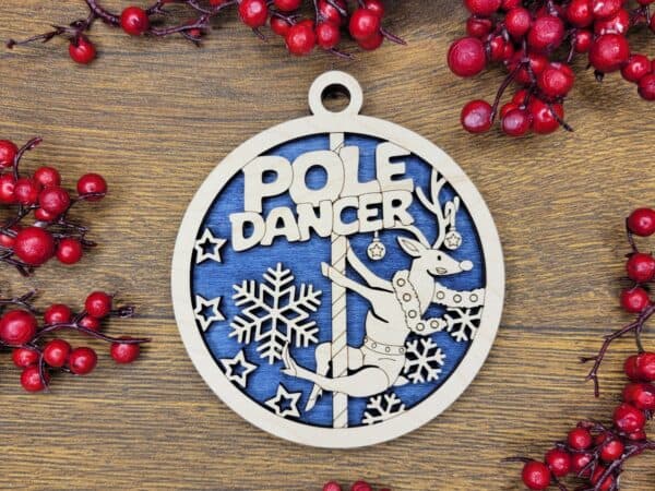Naughty but Nice Christmas Ornament - Pole Dancer