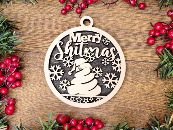 Naughty but Nice Christmas Ornament - Merry Sh*tmas
