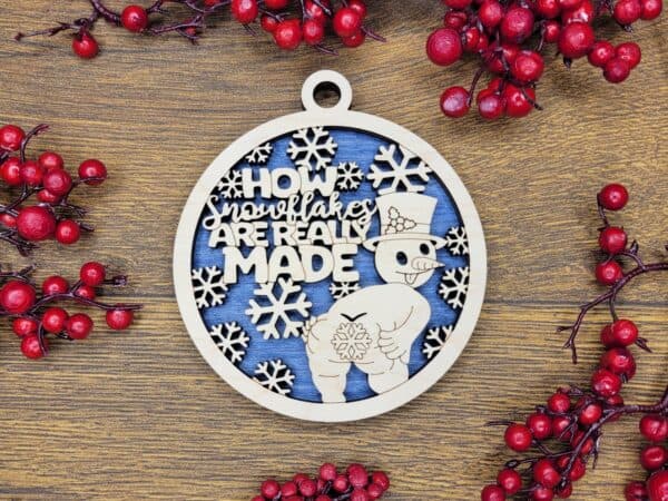 Naughty but Nice Christmas Ornament - How Snowflakes are Made
