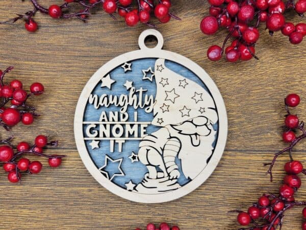 Naughty but Nice Christmas Ornament - Naughty Gnome