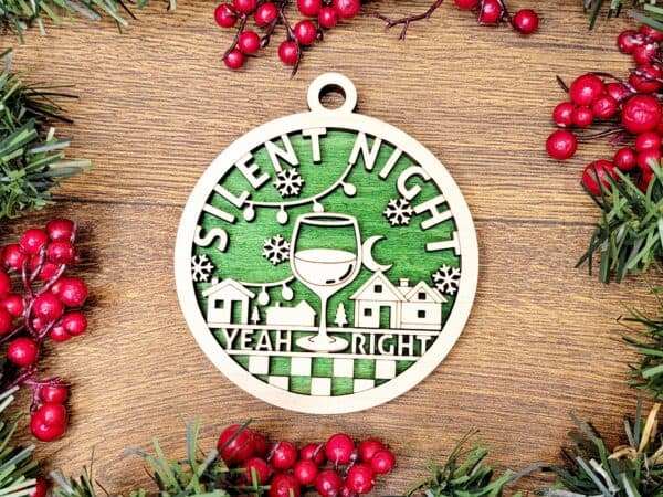 Naughty but Nice Christmas Ornament - Silent Night