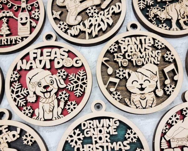Fun Christmas Pun Ornament group 2