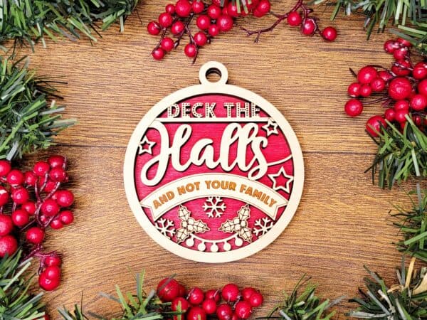 Naughty but Nice Christmas Ornament - Deck the Halls