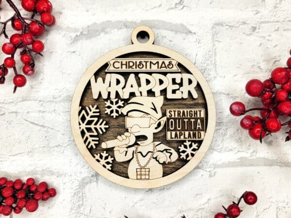Christmas Wrapper fun christmas pun ornament