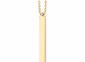 Stainless steel engraved necklace, hidden message vertical bar, gold