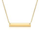 Stainless steel engraved necklace, horizontal bar, gold
