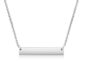 Stainless steel engraved necklace, horizontal bar, silver