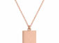 Stainless steel engraved necklace, love letter, rose gold